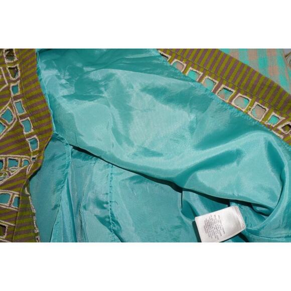 HD in Paris by Anthropologie Geometric Checkered Embroidered Dress – Size 12 - Picture 8 of 10